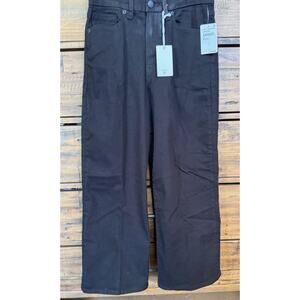 Good American Jeans Womens 8/29 Black Good Waist Palazzo Crop Wide Leg High Rise